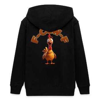 Coq de dessins animés F-Caw | Photos drôles, mode de vie - Veste à capuche ado bio Stanley/Stella - noir - Dos - AI Model Teenager Male light (155cm)