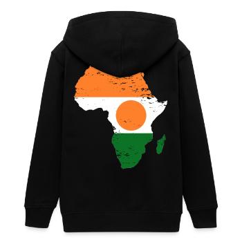Niger_Flagge_Afrika_used - Veste à capuche ado bio Stanley/Stella - noir - Dos - AI Model Teenager Male light (155cm)