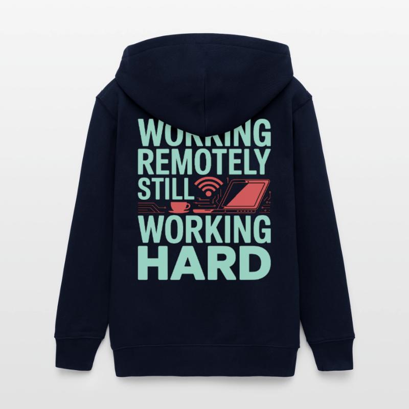 Remote Developer Working Remotely Web Programmer Teens Organic Zip-up Hoodie by Stanley/Stella