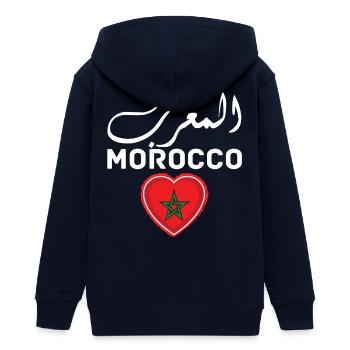 Morocco Graphic Funny Morocco Nation Flag Morocco - Veste à capuche ado bio Stanley/Stella - marine - Dos - AI Model Teenager Male light (155cm)