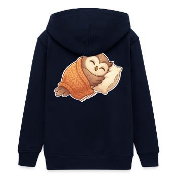 Hibou qui dort - Veste à capuche ado bio Stanley/Stella - marine - Dos - AI Model Teenager Male light (155cm)