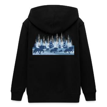 Winterlandschaft 2 mit Tölt - Teenager Organic Kapuzenjacke Mini Cultivator von Stanley/Stella - Schwarz - Hinten - AI Model Teenager Male light (155cm)