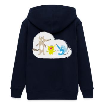 Heureux petits animaux - Veste à capuche ado bio Stanley/Stella - noir - Dos - AI Model Teenager Male light (155cm)