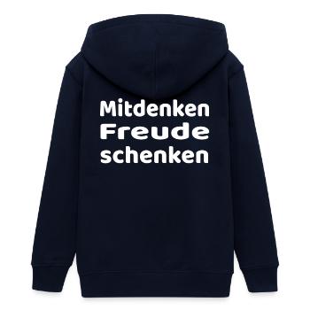 Mitdenken - Freude schenken - Teenager Organic Kapuzenjacke Mini Cultivator von Stanley/Stella - Schwarz - Hinten - AI Model Teenager Male light (155cm)
