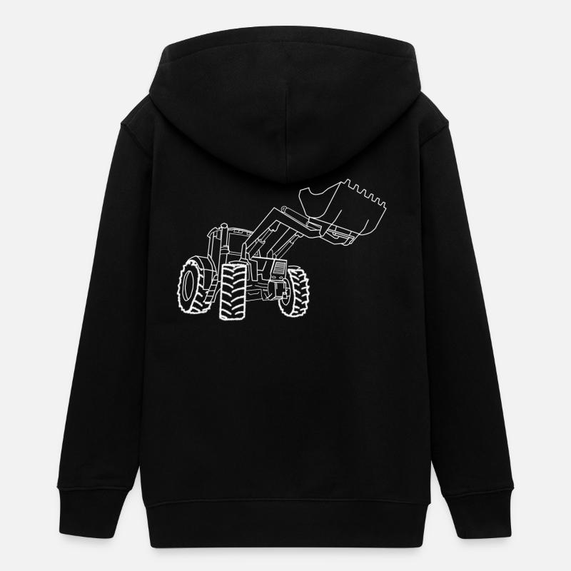 tracteur - Veste à capuche ado bio Stanley/Stella - noir