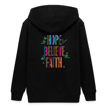Hoffen Vertrauen Glauben Motivation Muster - Teenager Organic Kapuzenjacke Mini Cultivator von Stanley/Stella - Schwarz - Hinten - AI Model Teenager Male light (155cm)