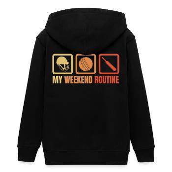 My Weekend Routine - Teens Organic Zip-up Hoodie by Stanley/Stella - black - Back - AI Model Teenager Male light (155cm)
