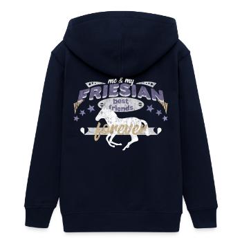 Friesian Friese Pferd Pferderasse best friends BFF - Teenager Organic Kapuzenjacke Mini Cultivator von Stanley/Stella - Navy - Hinten - AI Model Teenager Male light (155cm)