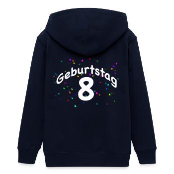 BIRTHDAY 8 I 8th Birthday I Eight with confetti - Teens Organic Zip-up Hoodie by Stanley/Stella - navy - Back - AI Model Teenager Male light (155cm)