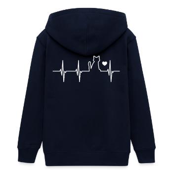 Herzschlag Katzenliebhaber - Teenager Organic Kapuzenjacke Mini Cultivator von Stanley/Stella - Navy - Hinten - AI Model Teenager Male light (155cm)