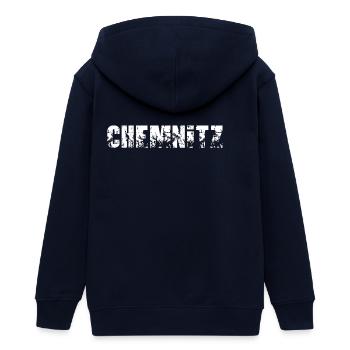 Chemnitz - Teenager Organic Kapuzenjacke Mini Cultivator von Stanley/Stella - Navy - Hinten - AI Model Teenager Male light (155cm)