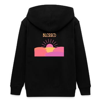 Gratitude for Every Day - Great Gift - Teens Organic Zip-up Hoodie by Stanley/Stella - black - Back - AI Model Teenager Male light (155cm)