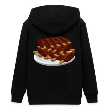 spare ribs fleisch schweinefleisch lebensmittel - Teenager Organic Kapuzenjacke Mini Cultivator von Stanley/Stella - Schwarz - Hinten - AI Model Teenager Male light (155cm)