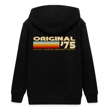 1975 - Teenager Organic Kapuzenjacke Mini Cultivator von Stanley/Stella - Schwarz - Hinten - AI Model Teenager Male light (155cm)