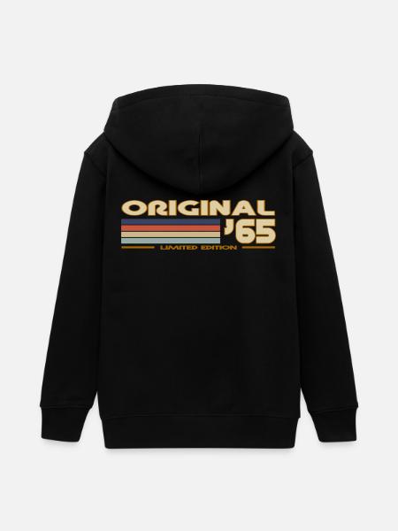 1965 - Teens Organic Zip-up Hoodie by Stanley/Stella - black