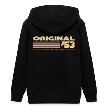 1953 - Teenager Organic Kapuzenjacke Mini Cultivator von Stanley/Stella - Schwarz - Hinten - AI Model Teenager Male light (155cm)