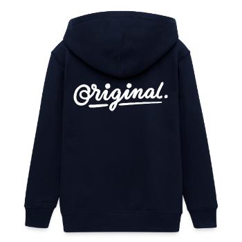 Original - Teenager Organic Kapuzenjacke Mini Cultivator von Stanley/Stella - Navy - Hinten - AI Model Teenager Male light (155cm)