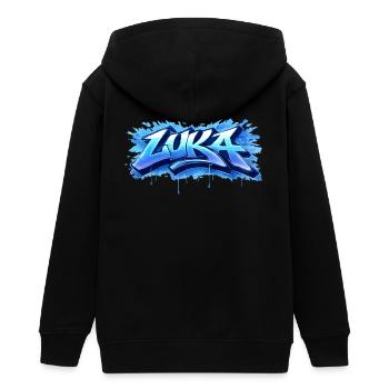 LUKA GRAFFITI NAME FOR PERFECT GIFT PRINTABLE  - Veste à capuche ado bio Stanley/Stella - noir - Dos - AI Model Teenager Male light (155cm)
