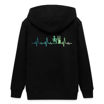 Heartbeat Programmer-Entwickler - Teenager Organic Kapuzenjacke Mini Cultivator von Stanley/Stella - Schwarz - Hinten - AI Model Teenager Male light (155cm)