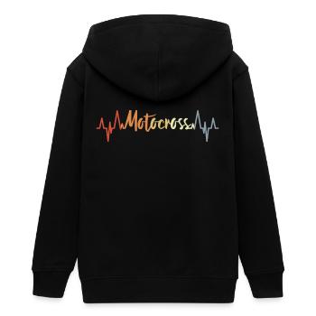 Motocross Kardiogramm Vintage - Teenager Organic Kapuzenjacke Mini Cultivator von Stanley/Stella - Schwarz - Hinten - AI Model Teenager Male light (155cm)