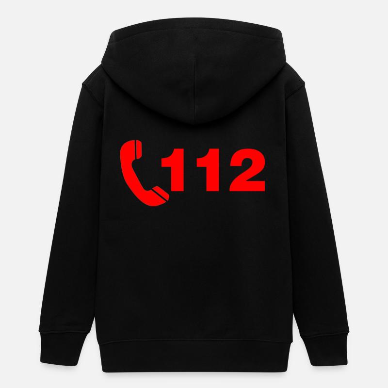 feu 112 - Veste à capuche ado bio Stanley/Stella - noir