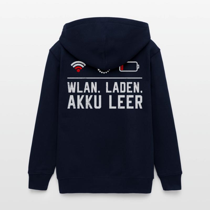 Coder WiFi. LOADING. BATTERY EMPTY FUNNY Teens Organic Zip-up Hoodie by Stanley/Stella