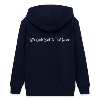 We'll never come back to that - Teens Organic Zip-up Hoodie by Stanley/Stella - navy - Back - AI Model Teenager Male light (155cm)