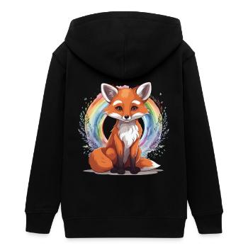 Regenbogen Fuchs Füchse Füchsin Kind - Teenager Organic Kapuzenjacke Mini Cultivator von Stanley/Stella - Schwarz - Hinten - AI Model Teenager Male light (155cm)