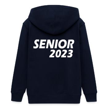 Senior 2023 - Teens Organic Zip-up Hoodie by Stanley/Stella - navy - Back - AI Model Teenager Male light (155cm)