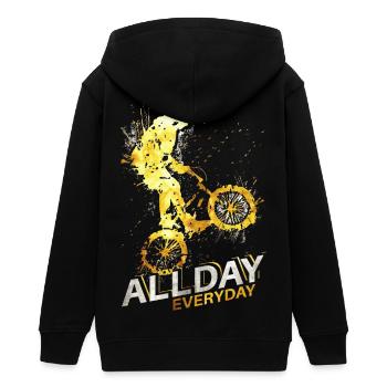 BMX Fahrer - BMX fahren - Bmx Bike - Bmx Fahrrad - Teenager Organic Kapuzenjacke Mini Cultivator von Stanley/Stella - Schwarz - Hinten - AI Model Teenager Male light (155cm)