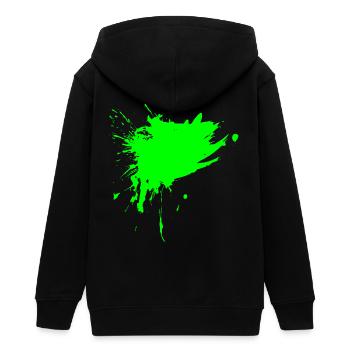 Fleck Bürste Farbe Gespritzt hellgrün Schmutz Grün - Teenager Organic Kapuzenjacke Mini Cultivator von Stanley/Stella - Schwarz - Hinten - AI Model Teenager Male light (155cm)