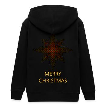 Merry Christmas (Stern Weihnachten Punkte / Gold) - Teenager Organic Kapuzenjacke Mini Cultivator von Stanley/Stella - Schwarz - Hinten - AI Model Teenager Male light (155cm)