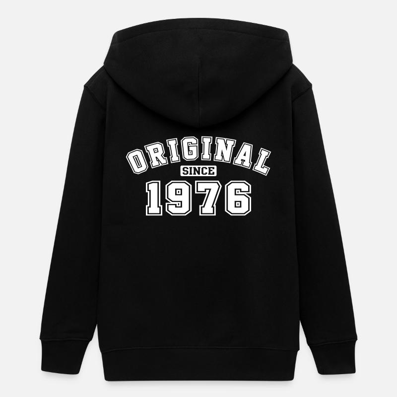 Depuis 1976, année d'origine Anniversaire Anniversaire - Veste à capuche ado bio Stanley/Stella - noir