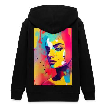 Abstrakte Kunst - Teenager Organic Kapuzenjacke Mini Cultivator von Stanley/Stella - Schwarz - Hinten - AI Model Teenager Male light (155cm)