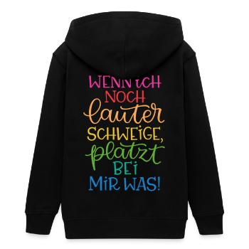 Lauter Schweigen Regenbogen - Teenager Organic Kapuzenjacke Mini Cultivator von Stanley/Stella - Schwarz - Hinten - AI Model Teenager Male light (155cm)