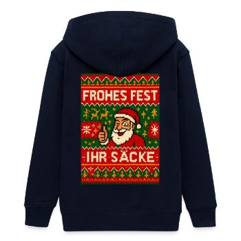 Frohes Fest Ihr Säcke Santa - Teenager Organic Kapuzenjacke Mini Cultivator von Stanley/Stella - Navy - Hinten - AI Model Teenager Male light (155cm)