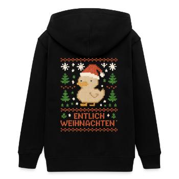 Noël Entlich Canard Vilain Noël - Veste à capuche ado bio Stanley/Stella - noir - Dos - AI Model Teenager Male light (155cm)