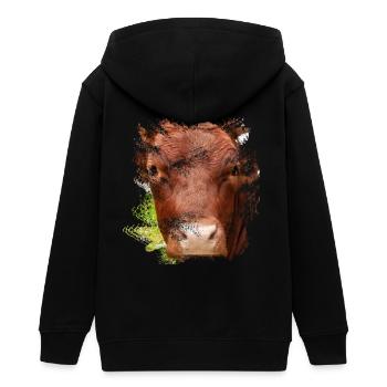Das Pinzgauer Rind Vieh - Teenager Organic Kapuzenjacke Mini Cultivator von Stanley/Stella - Schwarz - Hinten - AI Model Teenager Male light (155cm)