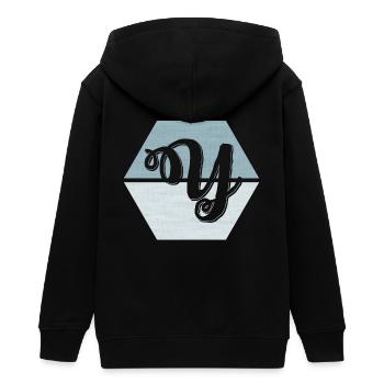 Stripe hype - Teens Organic Zip-up Hoodie by Stanley/Stella - black - Back - AI Model Teenager Male light (155cm)