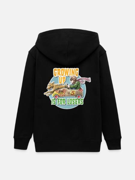 GrowingUpisforLosers - Stanley/Stella junior zip-hættetrøje økologisk - sort