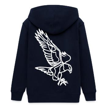 Aigle blanc en vol - Veste à capuche ado bio Stanley/Stella - marine - Dos - AI Model Teenager Male light (155cm)