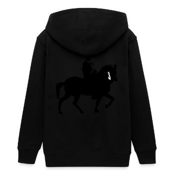 Pferd und Reiter | Ritter | Lanze Reiten Rüstung - Teenager Organic Kapuzenjacke Mini Cultivator von Stanley/Stella - Schwarz - Hinten - AI Model Teenager Male light (155cm)