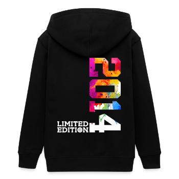 12. GEBURTSTAG LIMITED EDITION 2014 - Teenager Organic Kapuzenjacke Mini Cultivator von Stanley/Stella - Schwarz - Hinten - AI Model Teenager Male light (155cm)