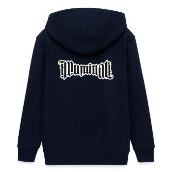 Illuminati - Teenager Organic Kapuzenjacke Mini Cultivator von Stanley/Stella - Navy - Hinten - AI Model Teenager Male light (155cm)