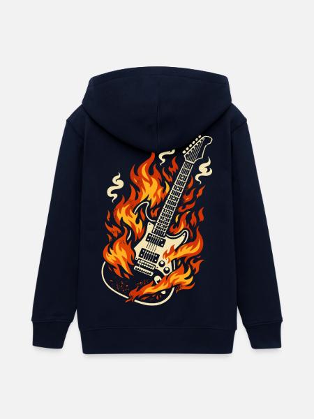 E-Gitarre Brennend Rock Geschenk - Teenager Organic Kapuzenjacke Mini Cultivator von Stanley/Stella -