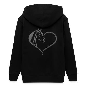 Pferde Herz - Teenager Organic Kapuzenjacke Mini Cultivator von Stanley/Stella - Schwarz - Hinten - AI Model Teenager Male light (155cm)