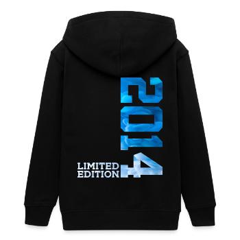 12. GEBURTSTAG LIMITED EDITION 2014 - Teenager Organic Kapuzenjacke Mini Cultivator von Stanley/Stella - Schwarz - Hinten - AI Model Teenager Male light (155cm)