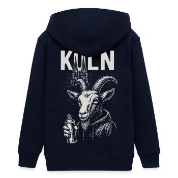 Kölner Streetstyle Ziege - Teenager Organic Kapuzenjacke Mini Cultivator von Stanley/Stella - Navy - Hinten - AI Model Teenager Male light (155cm)