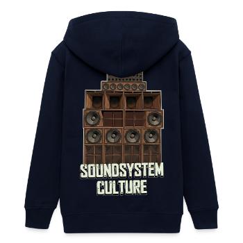Soundsystem Culture - Teenager Organic Kapuzenjacke Mini Cultivator von Stanley/Stella - Navy - Hinten - AI Model Teenager Male light (155cm)