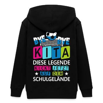 Einschulung Schulkind Kindergarten Kita Geschenk - Teenager Organic Kapuzenjacke Mini Cultivator von Stanley/Stella - Schwarz - Hinten - AI Model Teenager Male light (155cm)